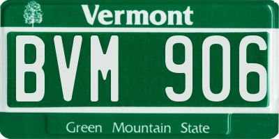 VT license plate BVM906