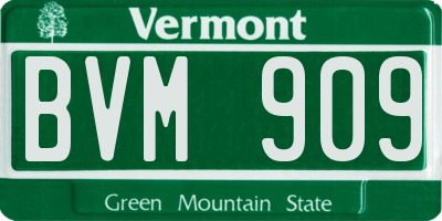 VT license plate BVM909