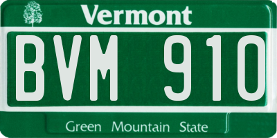 VT license plate BVM910