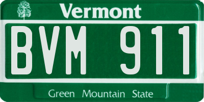 VT license plate BVM911