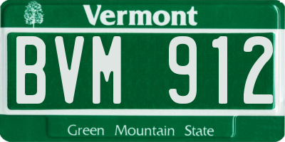 VT license plate BVM912