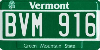 VT license plate BVM916
