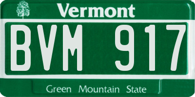 VT license plate BVM917