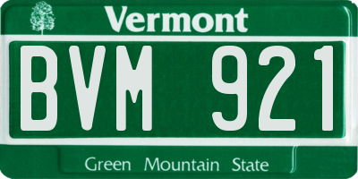 VT license plate BVM921