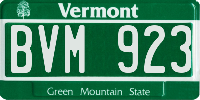 VT license plate BVM923