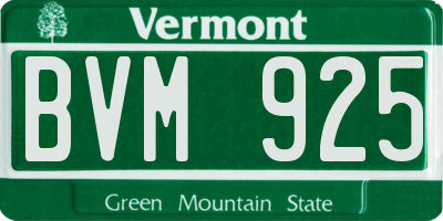 VT license plate BVM925