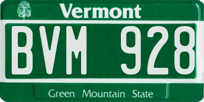 VT license plate BVM928