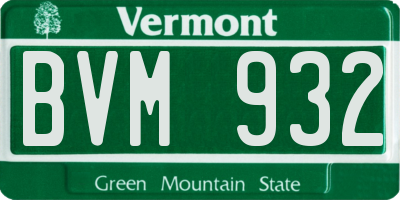 VT license plate BVM932
