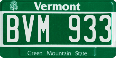 VT license plate BVM933