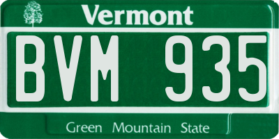 VT license plate BVM935