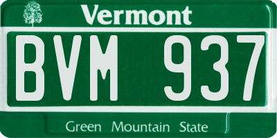 VT license plate BVM937