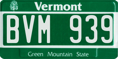 VT license plate BVM939