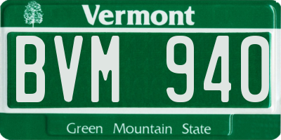 VT license plate BVM940