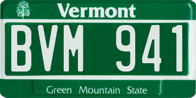 VT license plate BVM941