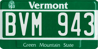 VT license plate BVM943