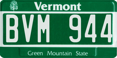VT license plate BVM944