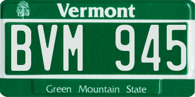 VT license plate BVM945