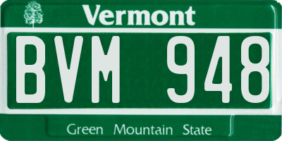 VT license plate BVM948