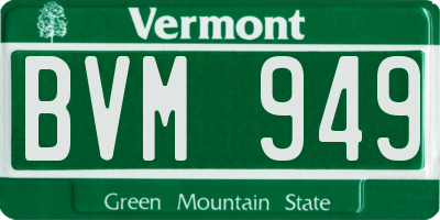 VT license plate BVM949