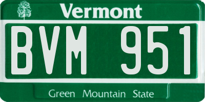 VT license plate BVM951