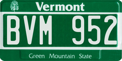 VT license plate BVM952