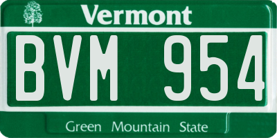 VT license plate BVM954