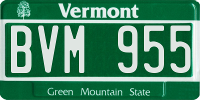VT license plate BVM955