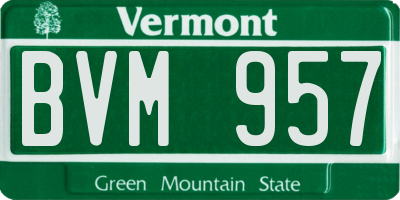 VT license plate BVM957