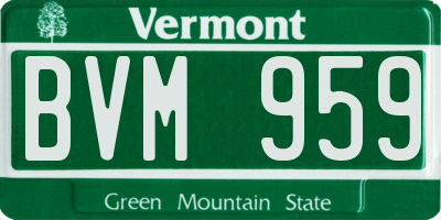 VT license plate BVM959