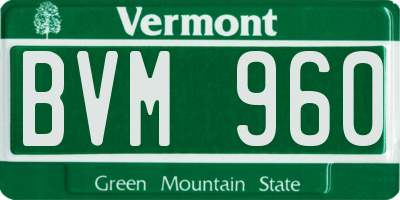 VT license plate BVM960