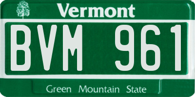 VT license plate BVM961