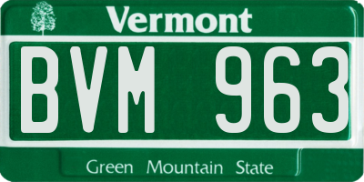 VT license plate BVM963