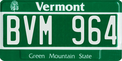 VT license plate BVM964