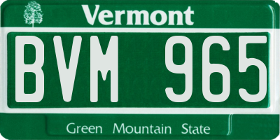VT license plate BVM965