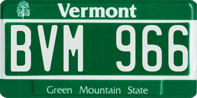 VT license plate BVM966