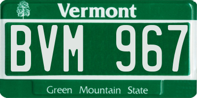 VT license plate BVM967
