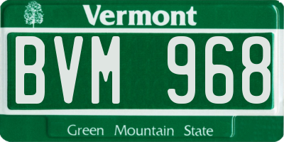 VT license plate BVM968