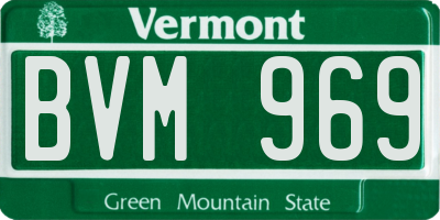VT license plate BVM969