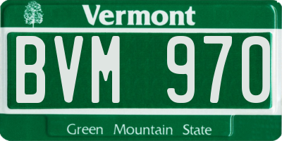 VT license plate BVM970