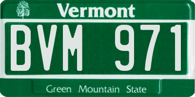 VT license plate BVM971