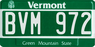 VT license plate BVM972