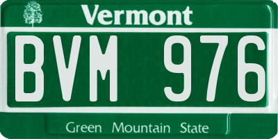 VT license plate BVM976