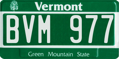VT license plate BVM977