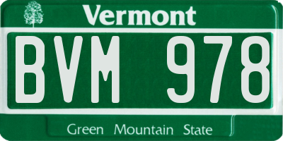 VT license plate BVM978