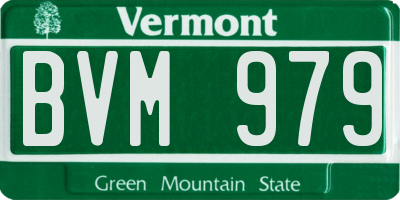 VT license plate BVM979