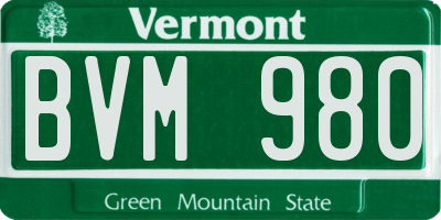 VT license plate BVM980