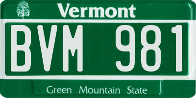 VT license plate BVM981