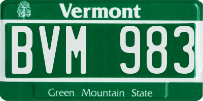 VT license plate BVM983