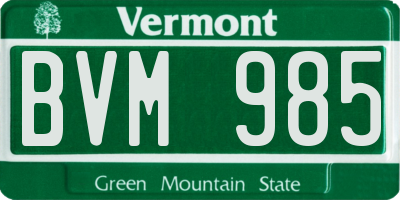 VT license plate BVM985