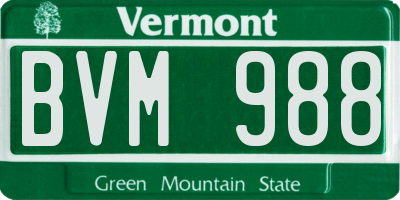 VT license plate BVM988